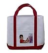 Photo Tote Bag - Create a Custom Tote Bag From Your Favorite Photo - White Bag w/Red Handle - 16" x 12" x 5"