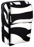 Zebra Wallet Cell Phone Case Mini Purse Black White Black Trim