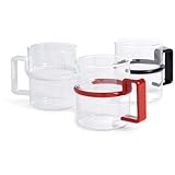 Perma-Brew Heat Resistant 8 Ounce Glass Cups with Colored Handle