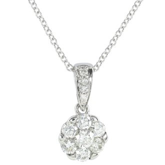 Click here for Round Diamond Necklace - White Gold prices