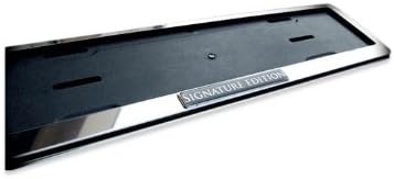 Signature Edition Chrome European Number plate frame set surround 52cm x 12.5cm (2 units)