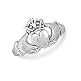 Claddagh Oxidized Sterling Silver Band Ring