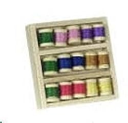 Dollhouse Miniature Box Filled with Threaded Spools