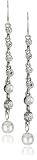 1928 Bridal Tzarina Simulated White Pearl Drop Long Earrings