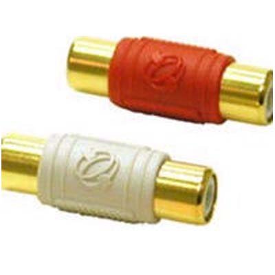 New CABLES TO GO 2pc RCA Audio Coupler Red/White Color-Coded Red And White For Quick Identification