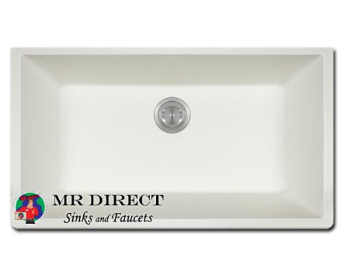 White Granite/Quartz Composite Undermount Kitchen Sink