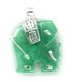 Genuine Green Jade Lucky Elephant Sterling Silver Pendant