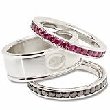 Cincinnati Reds Crystal Stacked Ring Set (Size 6)