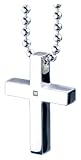 Fred Bennett Men's P2010 Sq Diamond Cross Snake Pendant on 20 Ball Chain