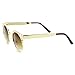 zeroUV High Fashion Metal Cut Out Hollow Out Frame Round Cat Eye Sunglasses (Gold)