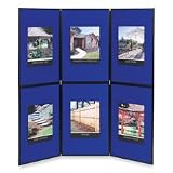 Quartet Products - 6 Panel Floor/Tabletop Display, 72"x72", Blue - Sold as 1 EA - Tabletop display is the easiest, fastest way to display art, graphics, photography, charts and signage. For floor display, remove two lightweight, tri-fold panels from vinyl