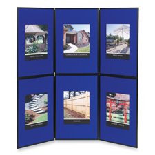 Quartet Products - 6 Panel FloorTabletop Display 72x72 Blue - Sold as 1 EA - Tabletop display is the easiest fastest way to display art graphics photography charts and signage For floor display remove two lightweight tri-fold panels from vinyl carrying ca