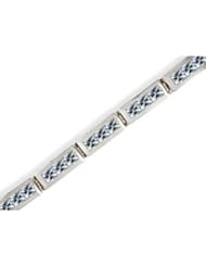 14k Solid Gold Semi Precouis Square Blue Topaz Bracelet (9.6 cts.tw.)