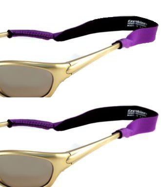 Croakies Kids Original Eyewear, Eyeglass, and Sunglass Retainer (Purple, 2 Pack)