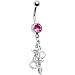 Licensed Pink Gem Playboy Bunny Dangle Belly Ring
