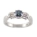 Jewelry : 0.57ct.tw round cut Irradiated Blue Diamond & 0.52ct.tw diamond in 18k white gold ring