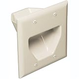 Datacomm Electronics 45-0002-LA Gang Recessed Cable Plate (Light Almond)