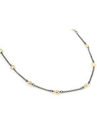 60 Inch 4mm Bezel Cz By the Yard Black Rhodium and Gold Plated Two-tone Necklace