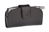 Classic, Rich Italian Leather case for the Palm Treo, in Black Belting Leather. Fits the Palm Treo 600, 650, 700w, and 700p.