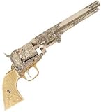 M1851 NAVY PISTOL ENGRAVED SILVER FINISH NON FIRING REPLICA GUN