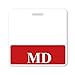 MD Badge Buddy - Heavy Duty Horizontal Badge Buddies for Doctors of Medicine - Spill & Tear Proof Cards - 2 Sided USA Printed Quick Role Identifier ID Tag Backer by Specialist ID