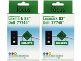 Remanufactured Dell X0504 (7Y745) Color Ink Cartridges - Pack of 2 - For A940, and A960 Printers