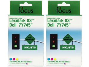Remanufactured Dell X0504 (7Y745) Color Ink Cartridges - Pack of 2 - For A940, and A960 Printers