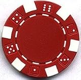 100 Striped Dice Chips - Red
