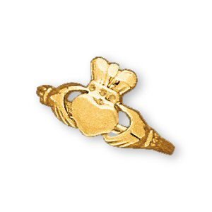 14K Yellow Gold Teens Claddagh Ring – Size 5