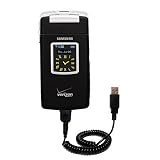 Coiled Power Hot Sync and Charge USB Data Cable w/ Tip Exchange for the Samsung A990 - Gomadic Brand