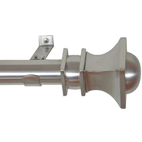Window Curtain Rod Drapery Rod 18 Inch -48 Inch Half Rd Nickel by BackyardBargain LLC