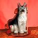 German Shepherd Little Devil Dog Figurine - Silver & Black