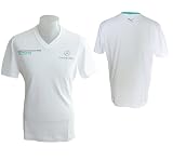 2012 PUMA メルセデス AMG ペトロナス ライフスタイル ロゴTシャツ ホワイト Sサイズ　561474-02 ドライバー カムイ