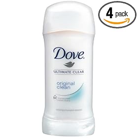 Dove Ultimate Clear Anti-Perspirant & Deodorant, Original Clean 2.6oz. (Pack of 4)
