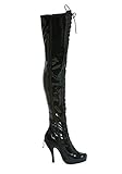 Penthouse Women's Ava Thigh High Boot,Black Patent,6 M US