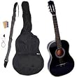 38 Inch Student Beginner Black Acoustic Guitar with Carrying Case & Accessories (Free eBook & DirectlyCheap(TM) Translucent Blue Medium Guitar Pick)
