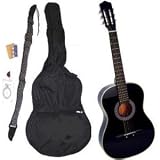 38" Inch Student Beginner Black Acoustic Guitar with Carrying Case & Accessories (Free eBook & DirectlyCheap(TM) Transluce...