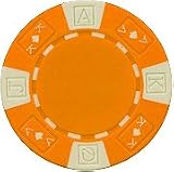 Clay Composite Ace King Poker Chips 25 11.5 gram Orange Poker Chips