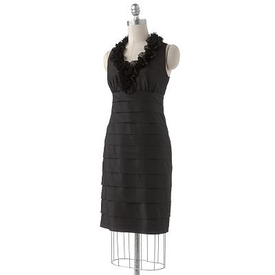 London Times Women's Tiered Taffeta Sheath Dress - Black online London Times Women's Tiered Taffeta Sheath Dress - Black online
