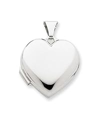 14k Gold White Gold Domed Heart Locket