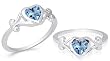 Heart Cut London Blue Topaz Ring Sterling Silver