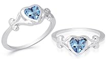 Heart Cut London Blue Topaz Ring Sterling Silver