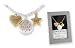 Love Peace Joy Two Tone Crystal Charm Necklace