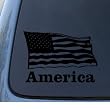 AMERICAN FLAG - Patriotic - Car, Truck, Notebook, Vinyl Decal Sticker #1202 | Vinyl Color: Black