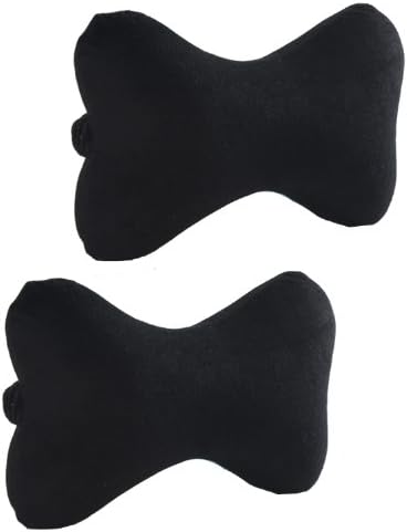 2 Pack--Love Home Dog Bone Pillow / Neck Pillow/car Pillow/ Memory Foam Neck Pillow/ Neck Rest Pillow/ Car Neck Pillow- With Washable Soft Microfiber Travel Pillowcase-- the Ultimate in Comfort, Black