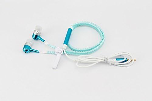 HOLLO 2015 NEWESTl GLOW IN THE DARK Fluorescence Metal Stereo Zipper 3.5mm in ear Earphone,Rich Bass Headphone With Mic FOR Apple,Samsung,HTC,Huawei .And Computer,Mp3,Mp4 (BLUE)