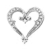 14K White Gold Diamond Heart Pendant title=