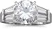 3 ctw Cubic Zirconia Ring with Baguette Tapers in 14K White Gold
