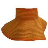 Orange Color Handwoven Straw Mesh Packable Swinger Hat