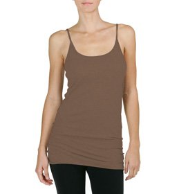 Michael Stars Sheer Supima Raw Edge Camisole, One Size, Cola